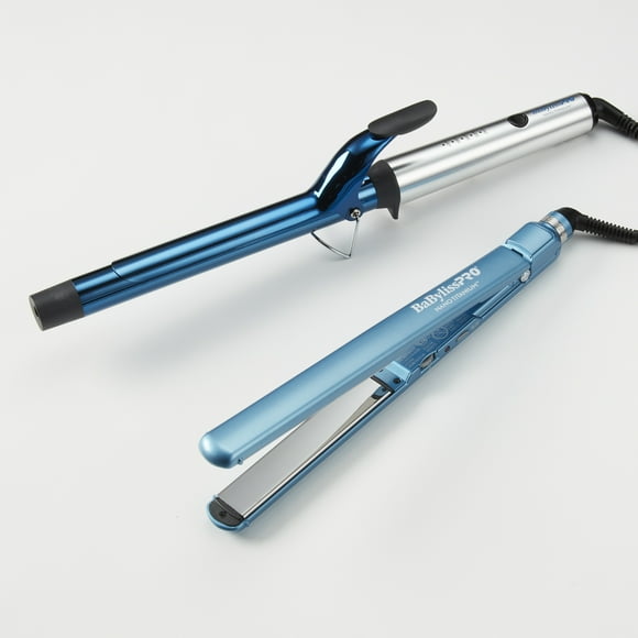 BaBylissPRO Nano Titanium Limited Edition 1" Ultra-Thin Flat Iron & 1" Extended-Barrel Curling Iron Prepack