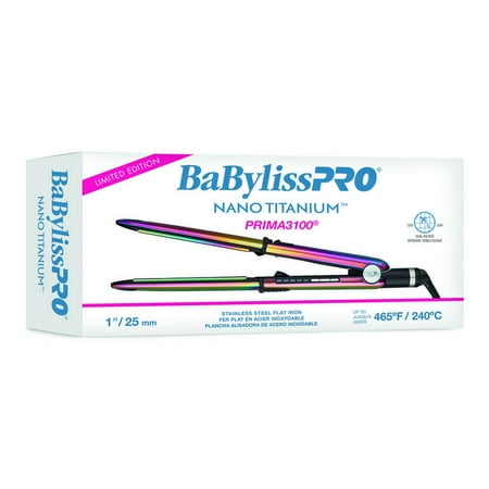 BabylissPRO Nano Titanium Limited Edition Iridescent 1" Flat Iron, Prima3100