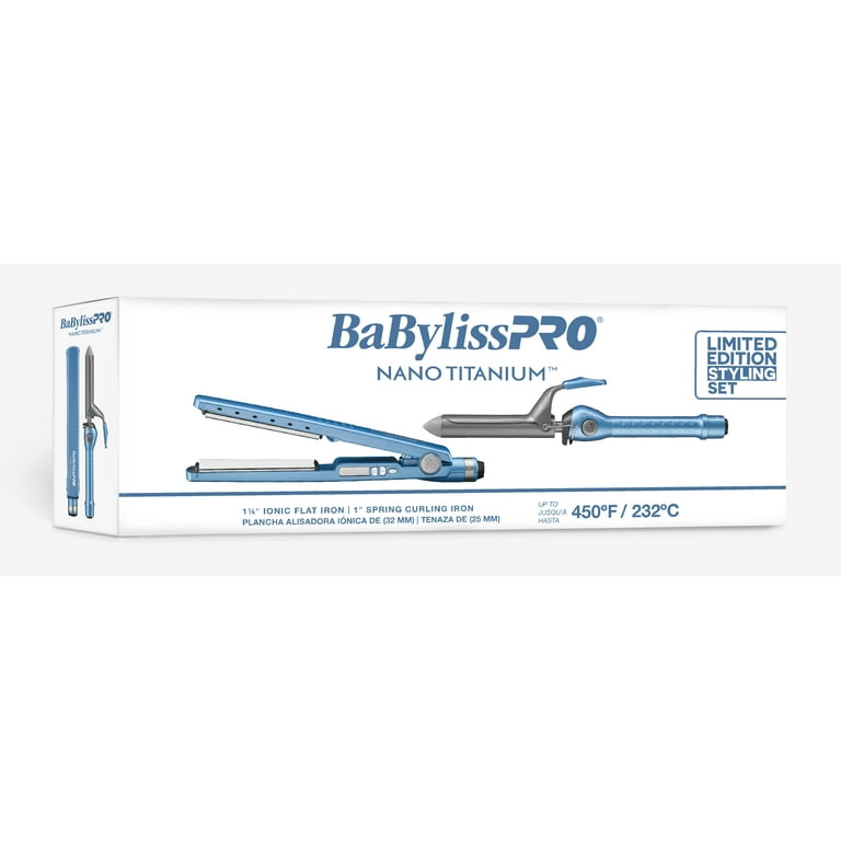 Free Shipping BabylissPro Nano Titanium Limited Edition Giftset 1 1 4 Ionic Flat Iron 1 Spring Curling Iron Walmart