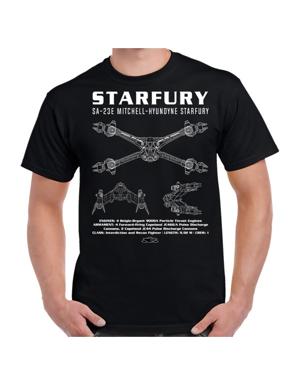 Babylon 5 Starfury Schematic Adult Shirt-Small