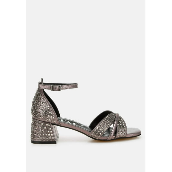 Babylon Low Block Heel Rhinestone Sandals