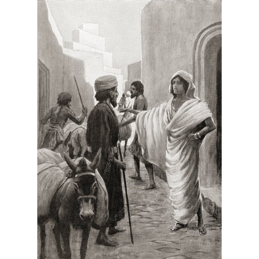 Babylonian votaress despatching a caravan for trade. Under the first ...