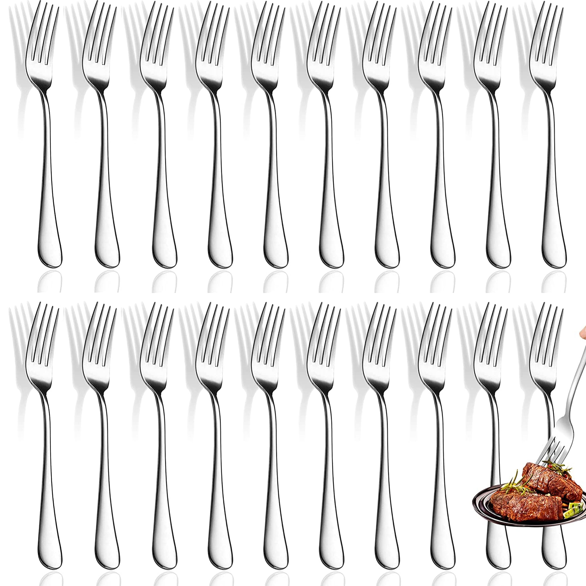 Babyltrl 20 Pcs Stainless Steel Dinner Forks set,Silverware Salad Forks