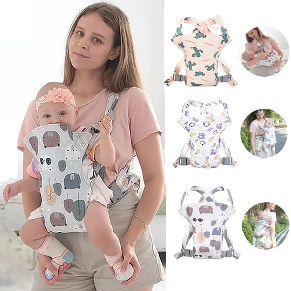 Babyltrl 4 in 1 Baby Carrier,Ergonomic Infant Carrier Backpack,Breathable Front Back Carrying Wrap Seat for Newborn Toddlers up to 33 lbs,Colorful