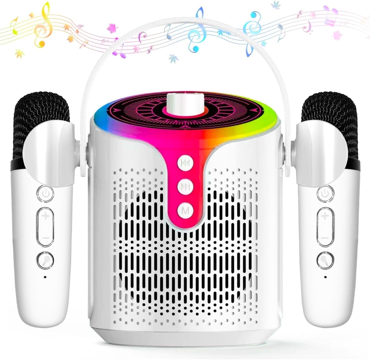 Babyltrl Mini Karaoke Machine for Kids Adults with 2 Wireless Microphone / Colorful Lights,Singing Machine Portable Bluetooth Speaker System for Birthday Christmas