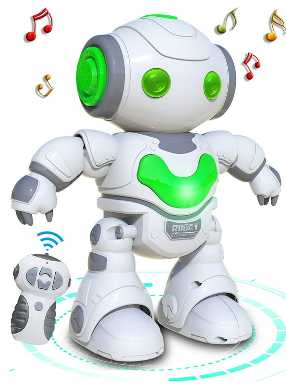 Babyltrl Kids Electronic RC Intelligent Walking Dancing Samrt Robot Toy Music/Light,Educational Toys - White