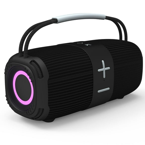 Babyltrl Portable Bluetooth 5.3 Speaker,Wireless Speaker with Dynamic LED Lights and Powerful 360° Sound,TWS Pairing,Outdoor Music Party Show,Black