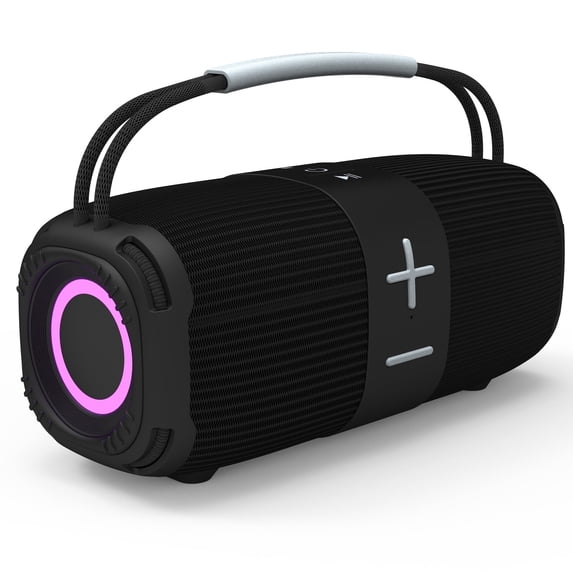 Babyltrl Portable Bluetooth 5.3 Speaker,Wireless Speaker with Dynamic LED Lights and Powerful 360° Sound,TWS Pairing,Outdoor Music Party Show,Black