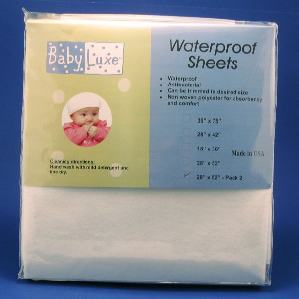Babyluxe Waterproof Crib Sheet, 2pk 28" x 52"