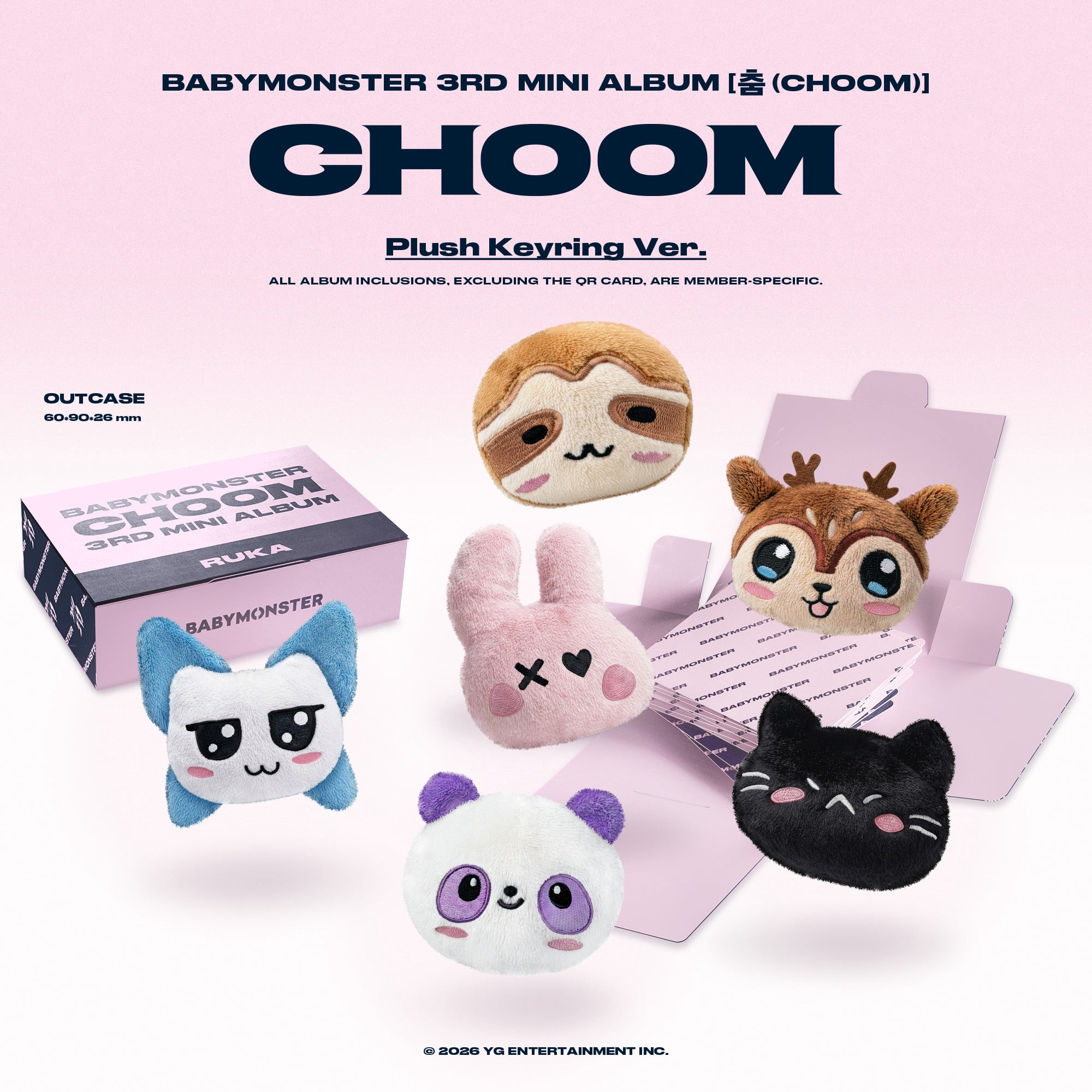 BABYMONSTER パリタ　CHOOM ワルツ キャラクター クッション Babymonster - Choom - Plush Keyring Version - Music & Performance