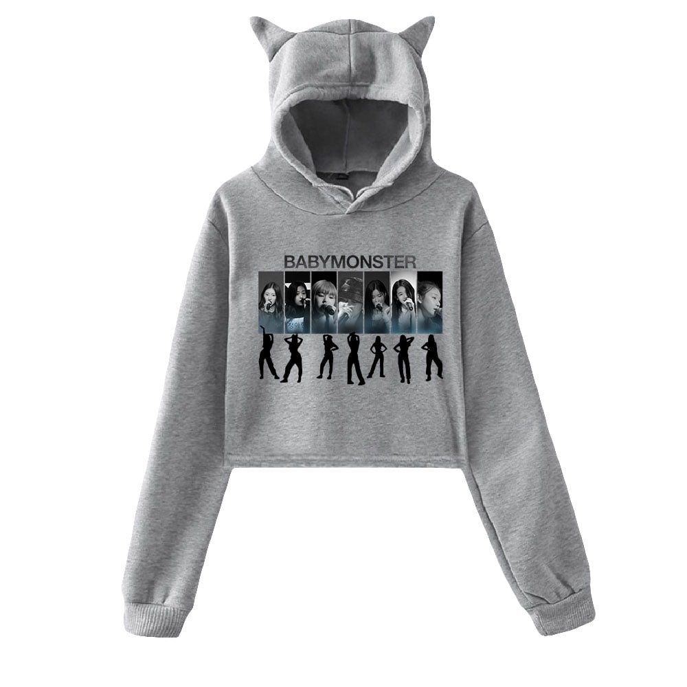 Babymonster Hoodie Sweatshirts Crop top Printing Singer for