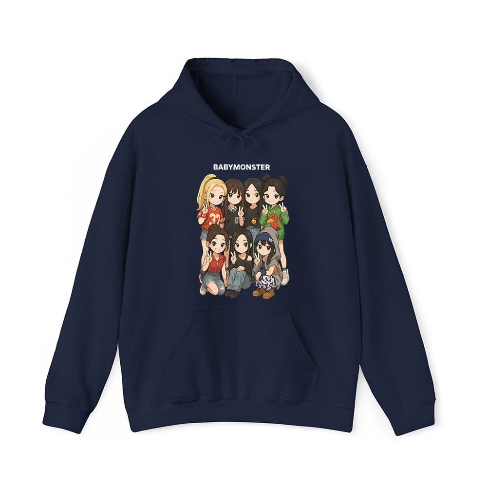 Babymonster Merch Cartoon Monsters Hoodie Men Women Long
