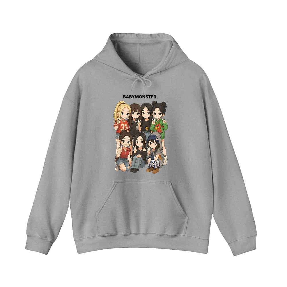 Babymonster Merch Cartoon Monsters Hoodie Men Women Long