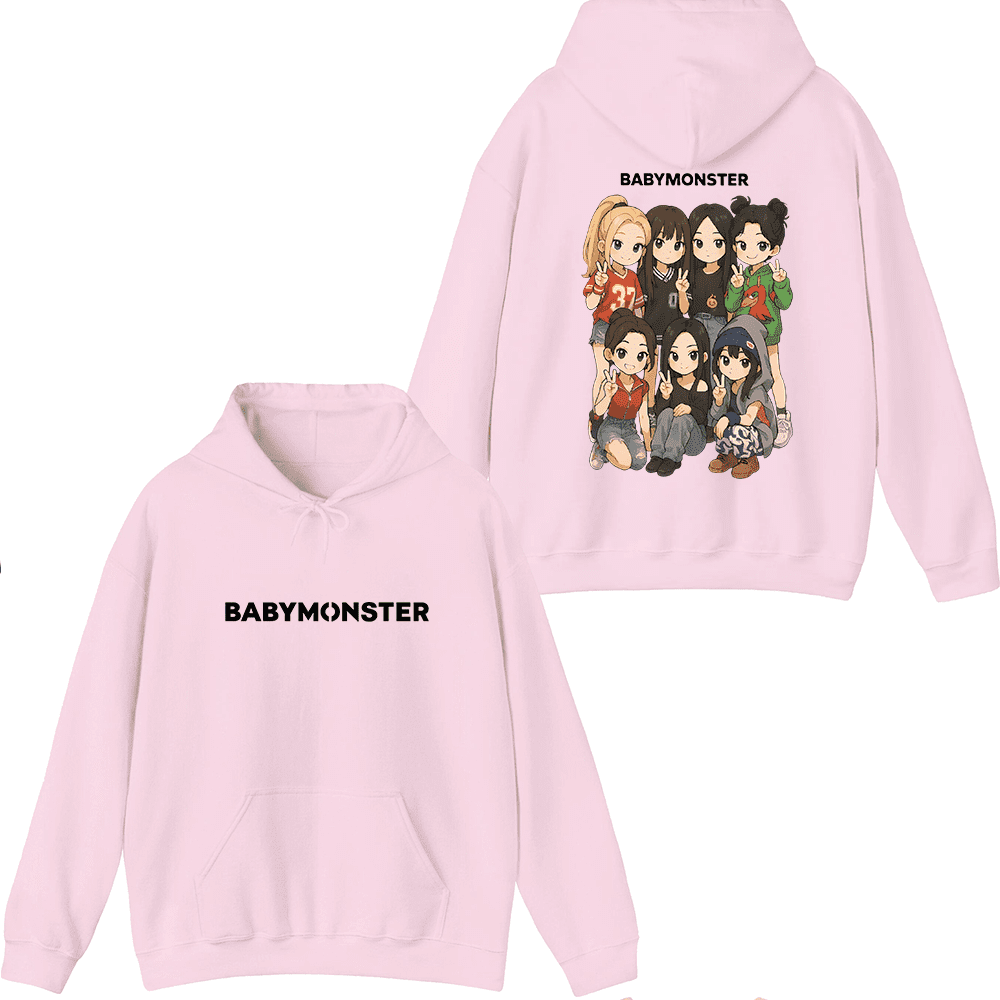 Babymonster Merch Cartoon Monsters illustration Hoodie Men