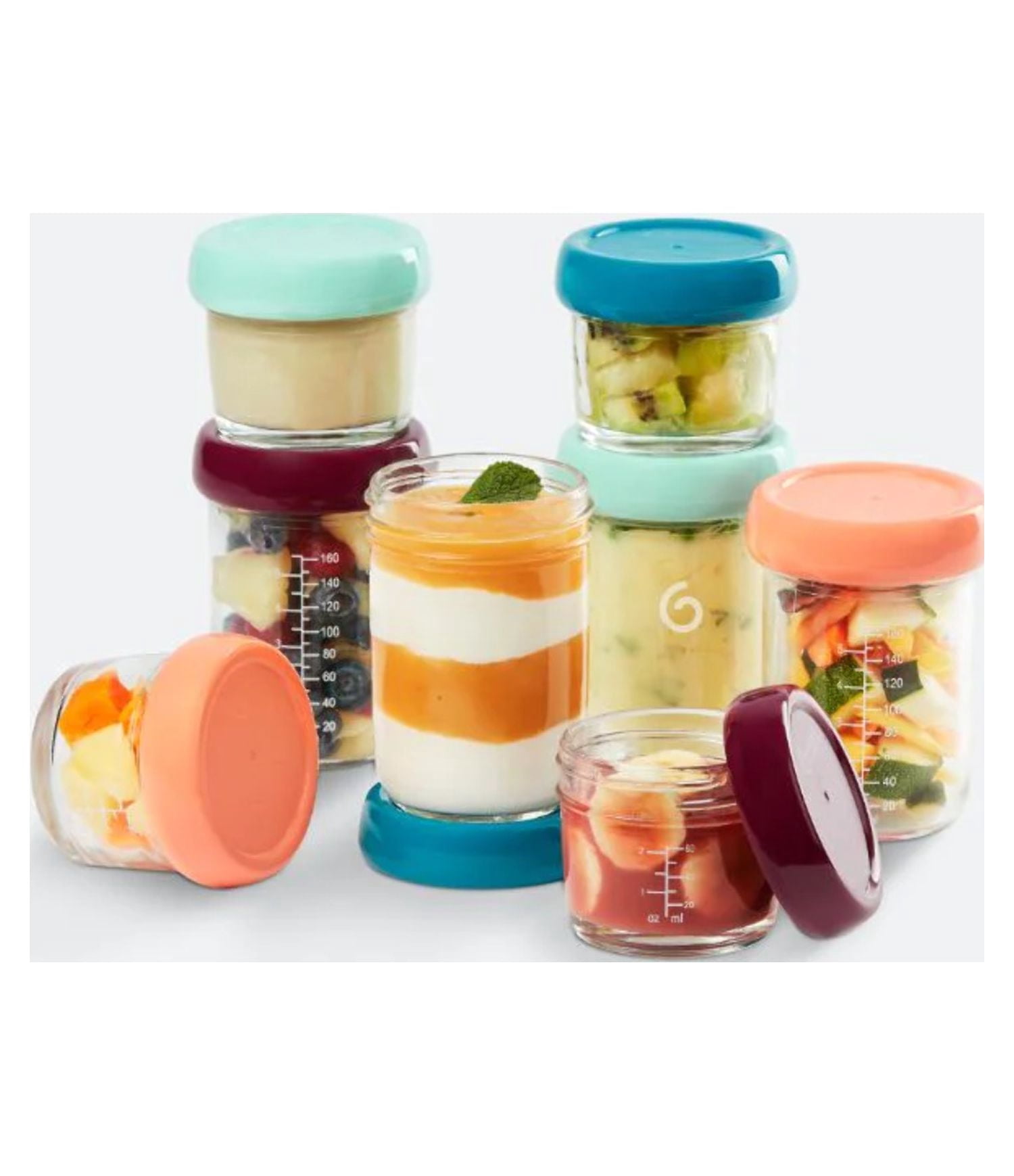 Babymoov Babybols glass food containers 4 x 4oz + 4 x 8oz Multiset