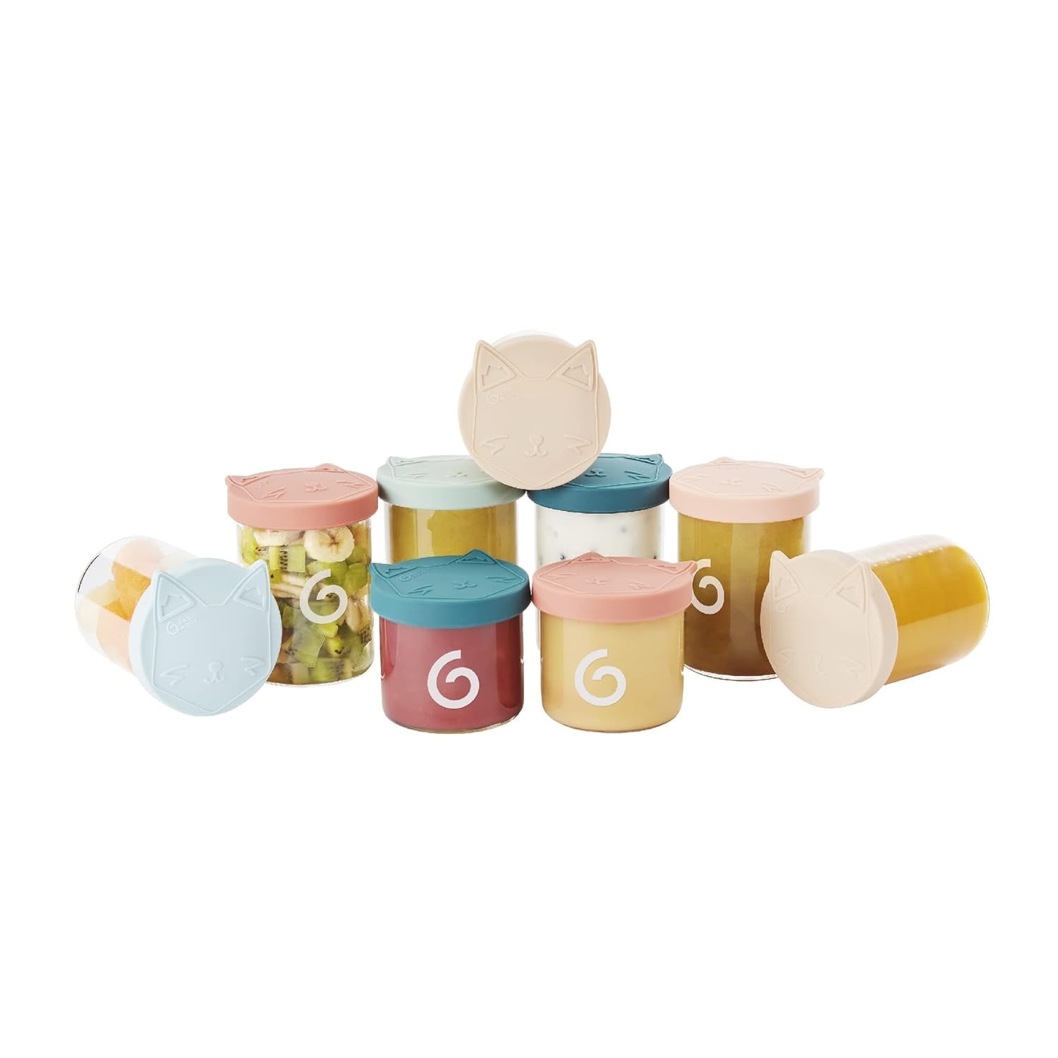 Premium Clear Glass Baby Food Storage Bowls with Silicone Lids