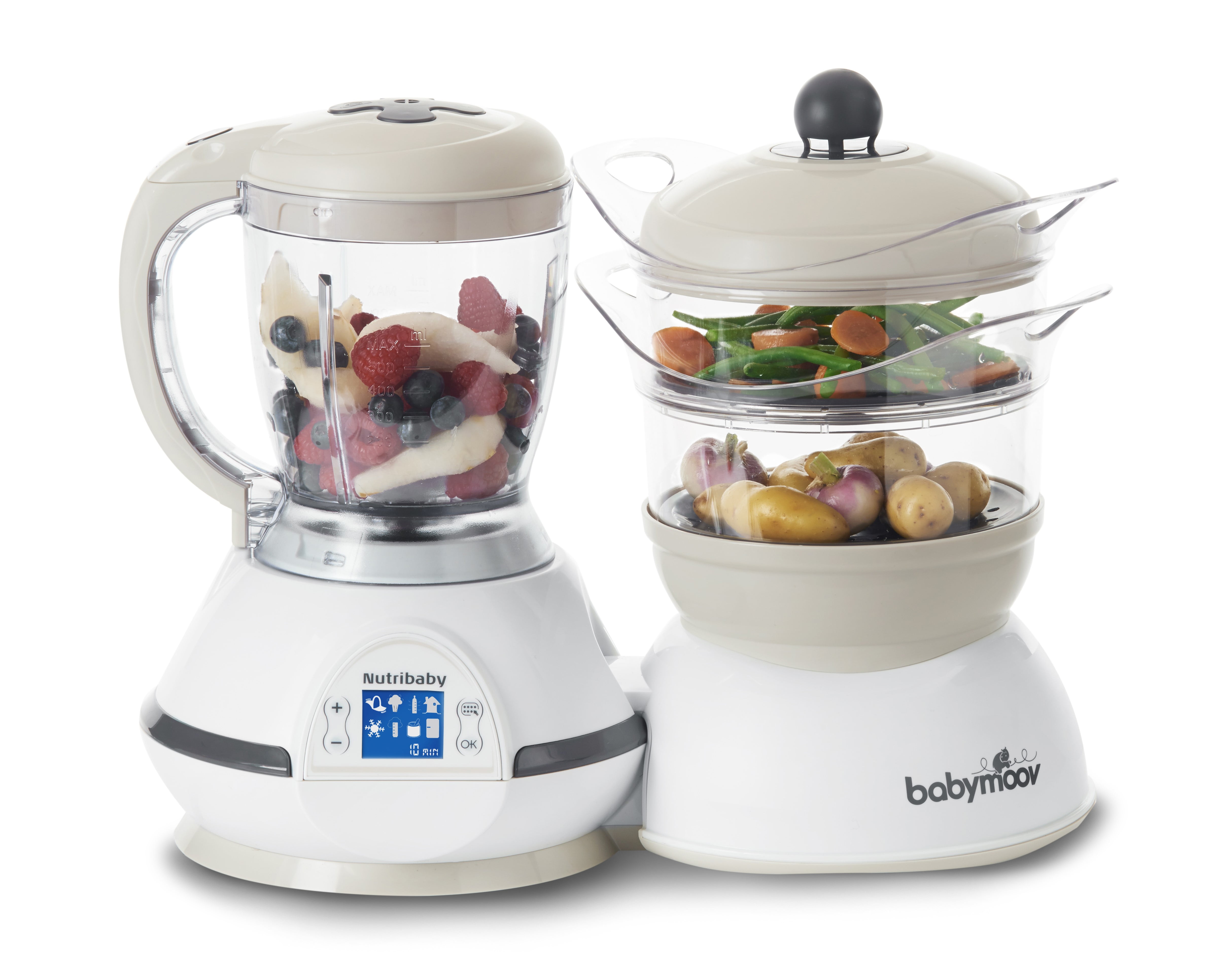 Babymoov Nutribaby - 5 in 1 Baby Food Maker with Steam Cooker, Blend &  Puree, Warmer, Defroster, Sterilizer (Cream)