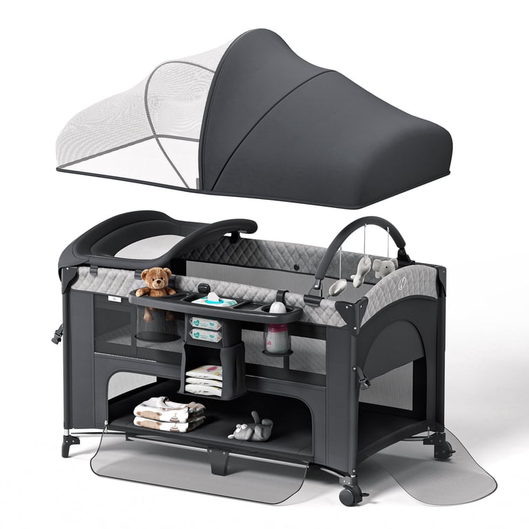 Babyomi, Baby Bassinet, 47.6x25.6x29.5 inches, Black - Walmart.com