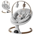 thumbnail image 1 of Babyomi Baby Swing with Auto Rocking, Adjustable Recline & Speed, Remote Control, Timer, Bluetooth Music, Toy Bar & Secure 5-Point Harness for Infants, Grey, 1 of 8