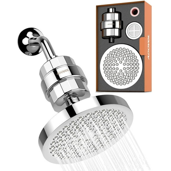 Babyomi Shower Head, Level 15 Shower Filter, Replacement Filter*2, 6-inch Large Size