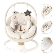 Babyomi Portable Baby Swings for Infants to Toddler, Electric Swing with Music Speaker, 3 Seat Positions , 5 Speeds, and Remote Control - Infant Swing for Indoo