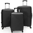 thumbnail image 1 of Babyqueen 3 Piece Luggage Set Hardside Suitcase with TSA Lock Spinner Wheels Lightweight Travel Luggage Carry-On 20" Checked 24" 28" Black, 1 of 9
