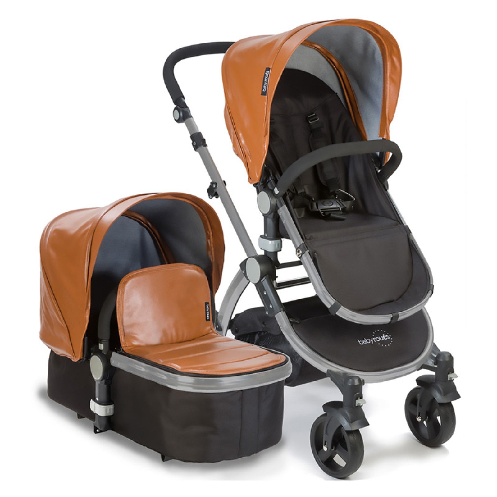 Babyroues Letour II Lux Travel System Stroller, Solid Print Camel