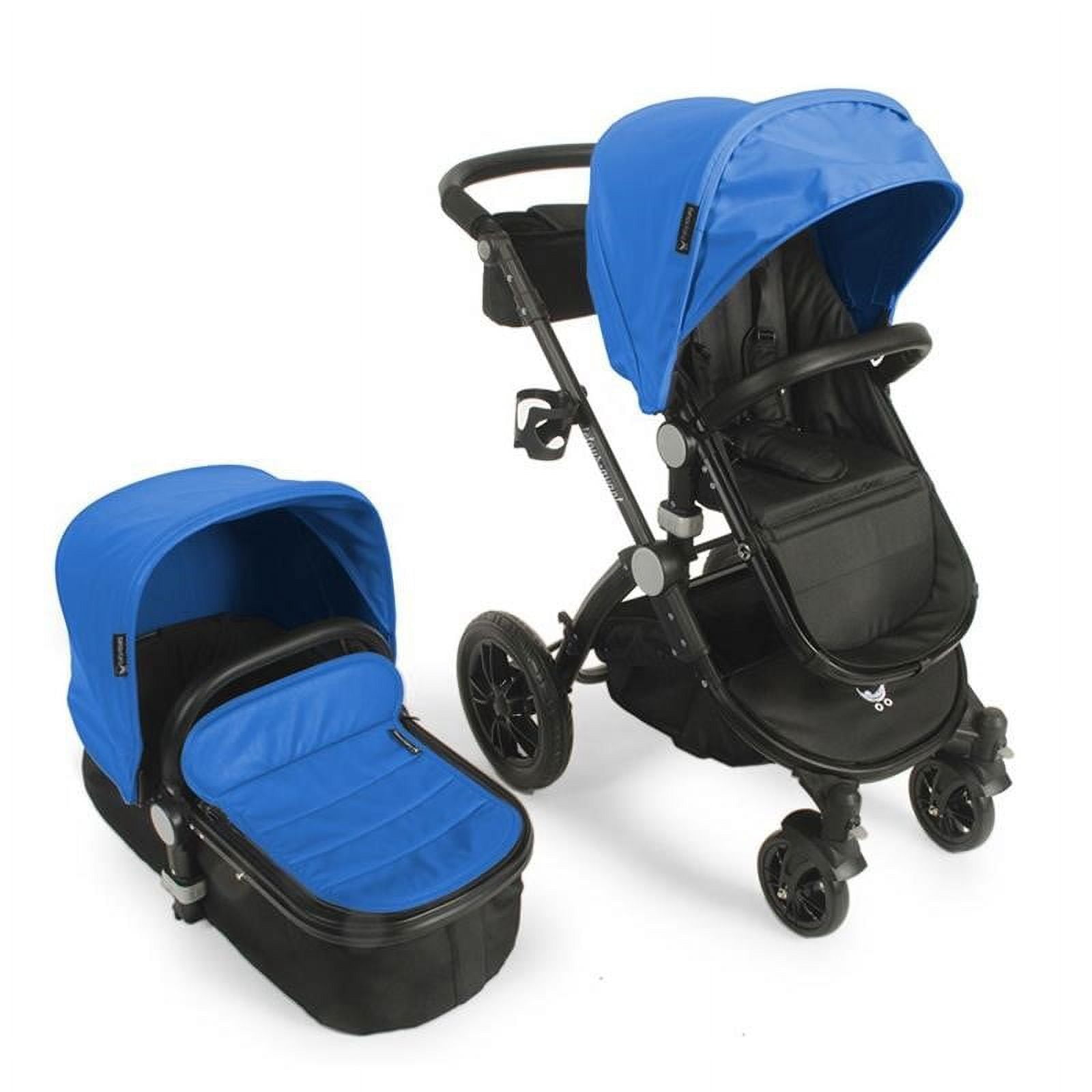 Babyroues letour avant luxe stroller w bassinet silver frame blue leatherette Walmart