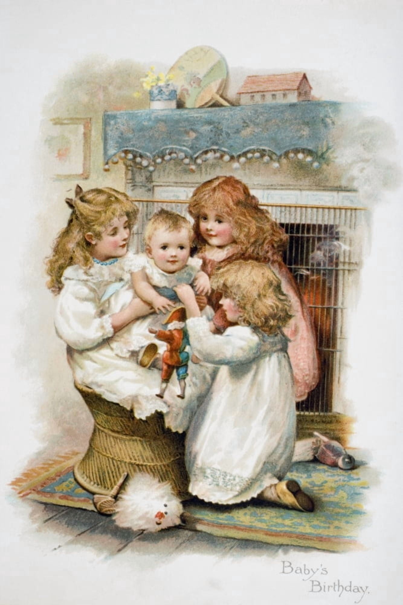 Babys Birthday Canvas Art - Ken Welsh Design Pics (22 x 34)