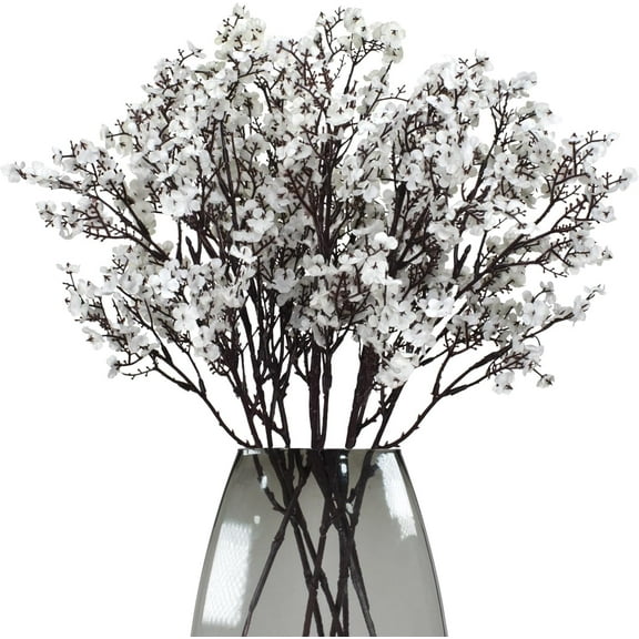 Babys Breath 8 Bundle Real Touch Artificial Flowers Fake Silk Flower Gypsophila Wedding Party Decoration Home Decor(Burgundy)