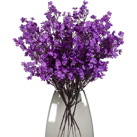 Babys Breath 8 Bundle Real Touch Artificial Flowers Fake Silk Flower Gypsophila Wedding Party Decoration Home Decor(Burgundy)