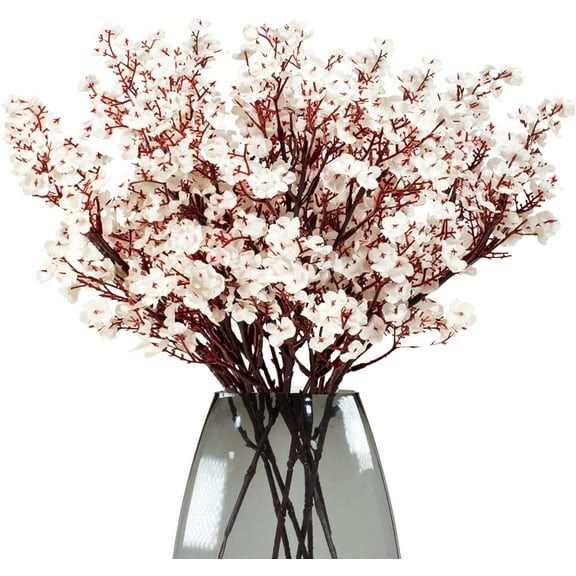 Babys Breath 8 Bundle Real Touch Artificial Flowers Fake Silk Flower Gypsophila Wedding Party Decoration Home Decor(Burgundy)