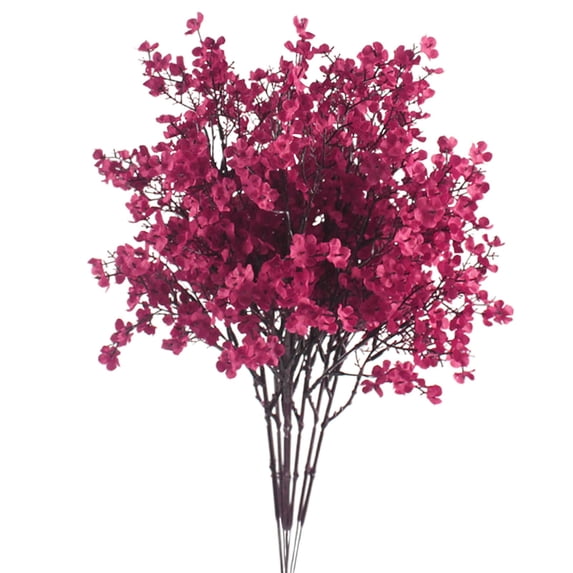 Babys Breath Fabric Cloth Artificial Flowers 1 Bundle European Fake Silk Plants Decor Wedding Party Decoration Bouquets Real Touch DIY Home Garden, 18.89 Inch, Hot Pink