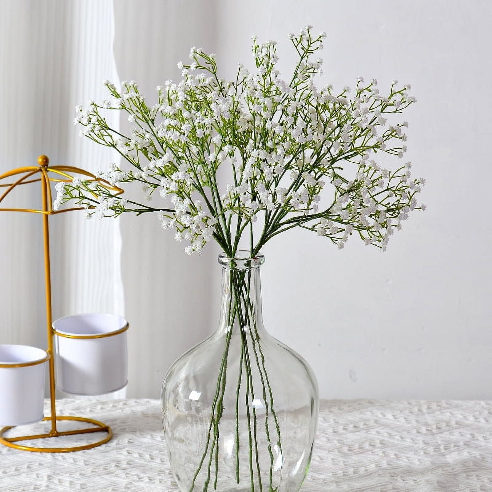 Babys Breath Artificial Flowers, 6Pcs Fake White Babys Breath Flowers ...