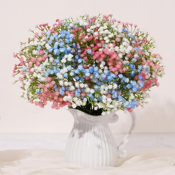 Babys Breath Artificial Flowers, Baby Breath Flowers Artificial Bulk, Real Touch Fake White Flowers, Faux Babies Breath Gypsophila for Wedding Home Decor Floral Arrangement