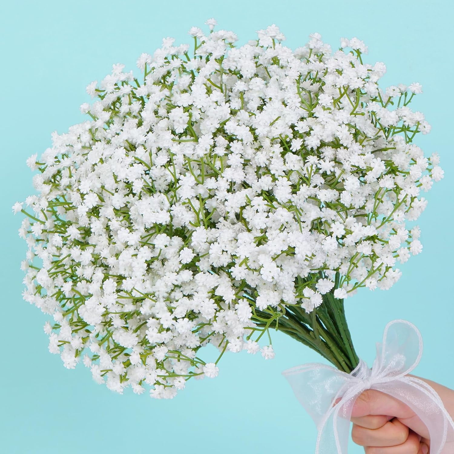60 Pcs Artificial Baby's Breath Flowers - Real Touch White Gypsophila Stems For Wedding Decor - View #6