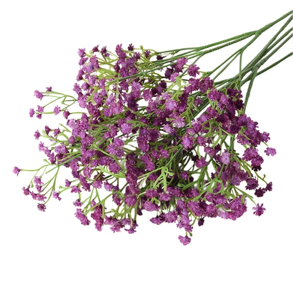 Babys Breath Artificial Flowers Bulk,Fake Baby Breath Flowers, Realistic Artificial Flowers Bouquet for Outdoors Wedding DIY Bouquet Arrangement Party Home Decor Dark Purple ZZyuan