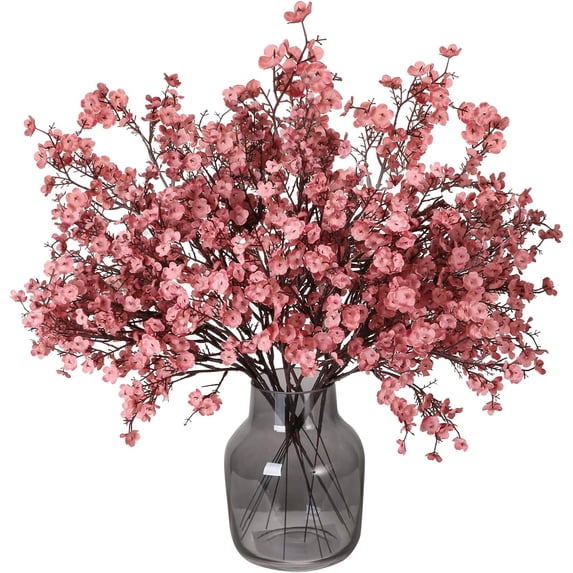 Babys Breath Artificial Flowers Bulk Real Touch Flowers Fake silk Flowers Bulk for Home Decoration Kitchen Fall Indoor Bouquet Floral Table Arrangement Centerpieces Festival Decor(Autumn Pink)