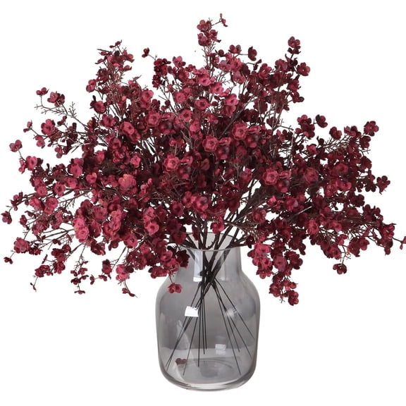 Babys Breath Artificial Flowers Bulk Real Touch Flowers Fake silk Flowers Bulk for Home Kitchen Fall Indoor Bouquet Floral Arrangement Table Centerpieces Festival Party Decor (Autumn Red)