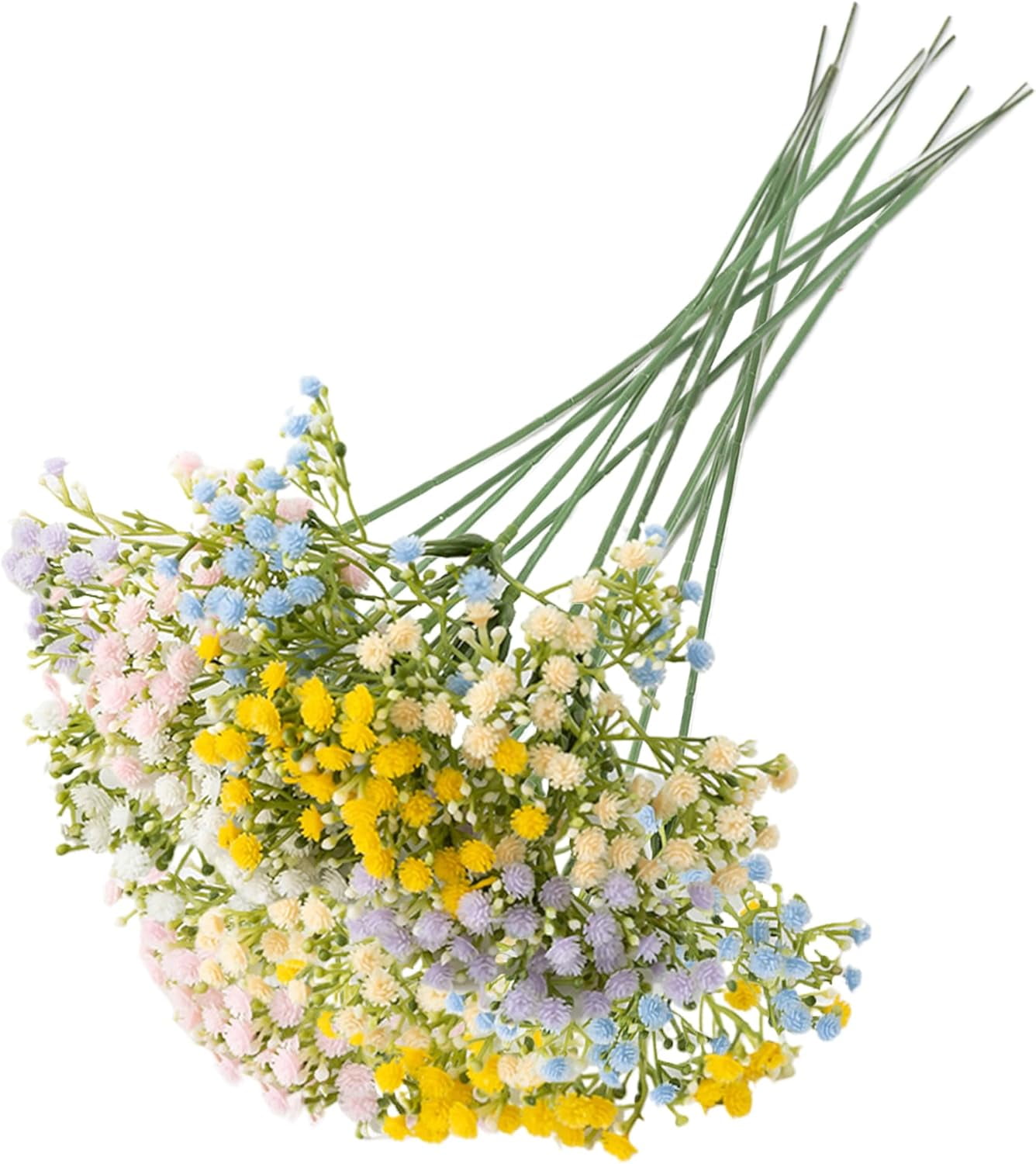 Babys Breath Artificial Flowers Decoration:30Pcs Plastic Multicolor Fake Flowers,Artificial Gypsophila Bouquet,Faux Flowers for Wedding Party Home Decoration