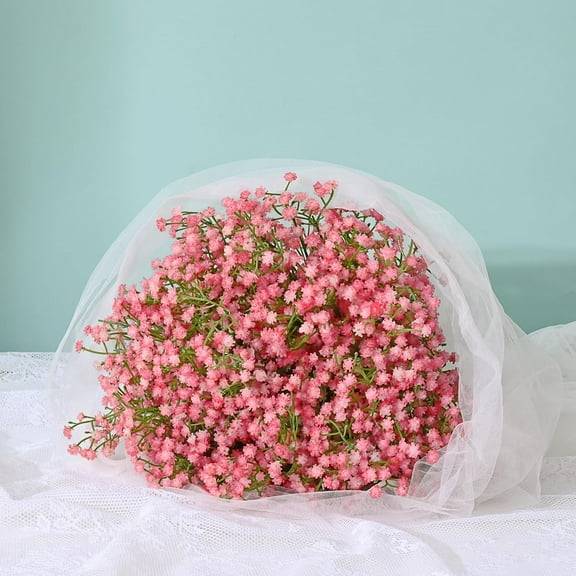 Babys Breath Artificial Flowers, Pink Baby Breath Flowers Artificial Bulk, Fake Babys Breath Gypsophila Real Touch Faux Babys Breath for Wedding Floral Arrangement Home Decor