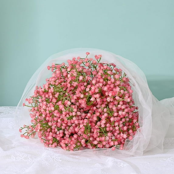 Babys Breath Artificial Flowers, Pink Baby Breath Flowers Artificial Bulk, Fake Babys Breath Gypsophila Real Touch Faux Babys Breath for Wedding Floral Arrangement Home Decor