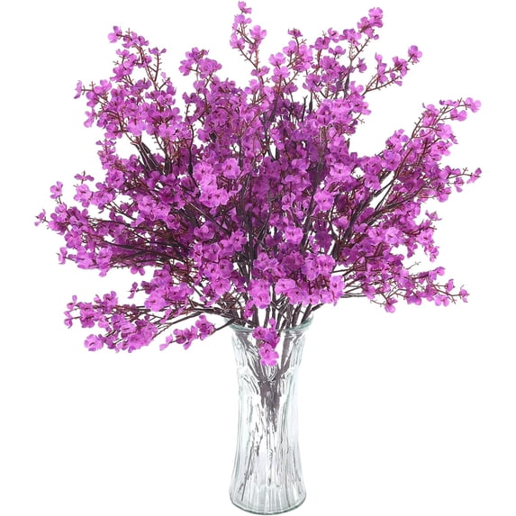 Babys Breath Artificial Flowers Purple Flowers Fake Gypsophila Silk Flowers for Wedding Home Decor Floral Arrangement Kitchen Table Centerpieces (, Purple)