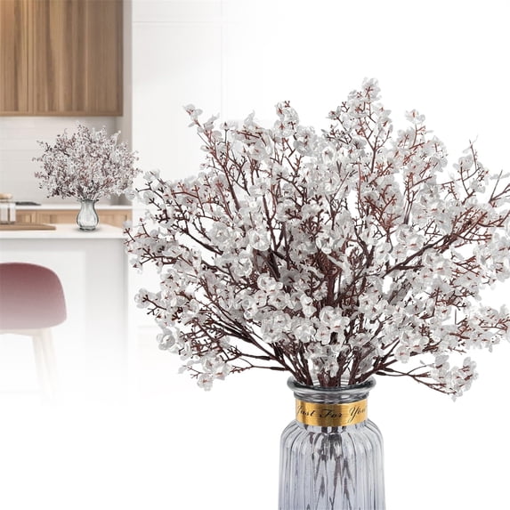 Babys Breath Artificial Flowers Real Touch Fake White Flowers Flowers for Spring Wedding Decor Indoor Floral Arrangement Table Centerpieces Home Decor (1Pcs White1)