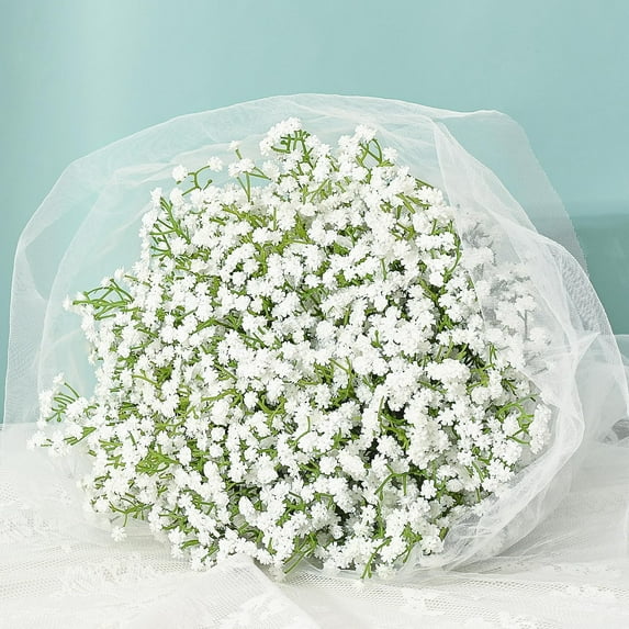 Babys Breath Artificial Flowers, White Baby Breath Flowers Artificial Bulk, Fake Babys Breath Gypsophila Real Touch Faux Babys Breath for Wedding Floral Arrangement Home Decor