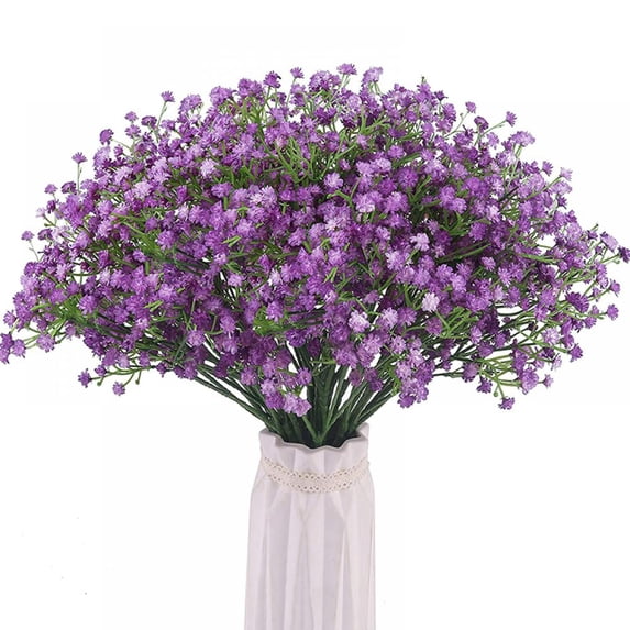 Babys Breath Artificial Flowers for Decoration Fake Gypsophila Bouquet for Flower Arrangement Purple