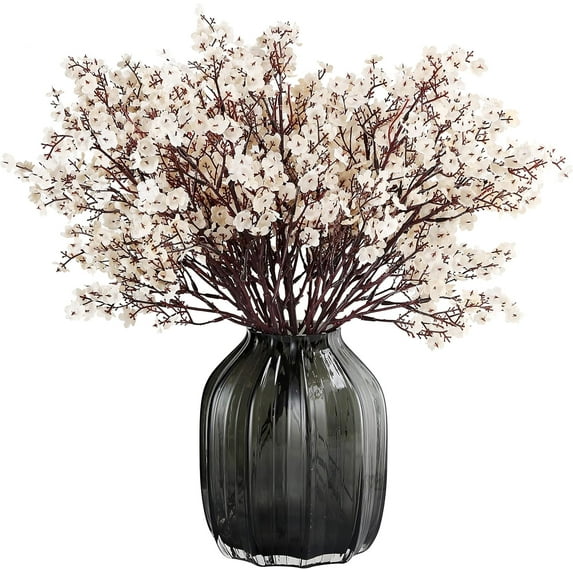 Babys Breath Silk Artificial Flowers 12 Bundle European Fake Plants Decor Fall Decoration Bouquets DIY Home Garden (Beige Brown-12pcs)