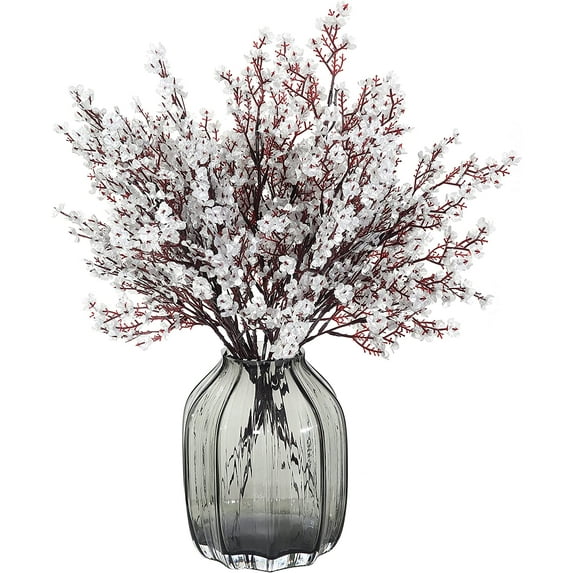 Babys Breath Silk Artificial Flowers 6 Bundle European Fake Plants Decor Wedding Party Fall Stems Decoration Bouquets DIY Home Garden (Beige Brown-6pcs)