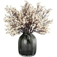 thumbnail image 1 of Babys Breath Silk Artificial Flowers Bulk With Vase 10pcs for Fall Decor Fake flower bouquet Home Kitchen Indoor Bouquet Floral Arrangement Table Centerpieces Decor(Beige Brown Vase), 1 of 5