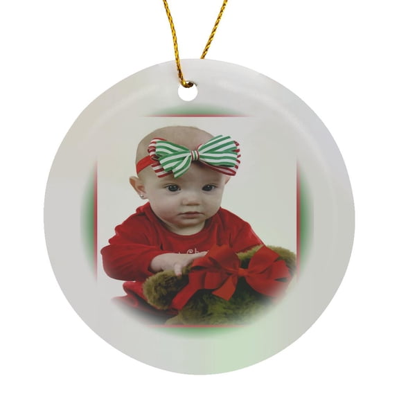 3drose, Babys First Christmas, Circle Porcelain Ornament